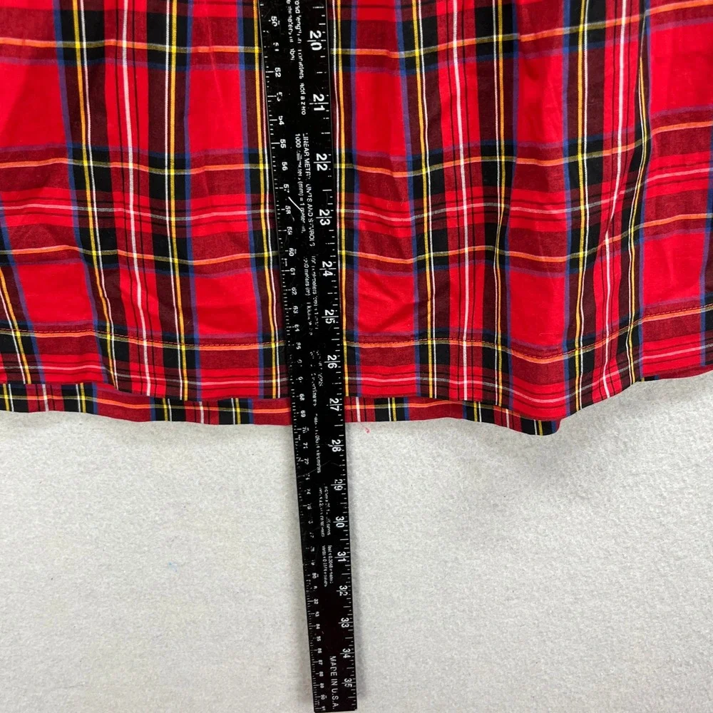 Crewcuts Plaid Dress Girl 12 Red Tartan Ruched Velvet Bow Holiday Festive Preppy